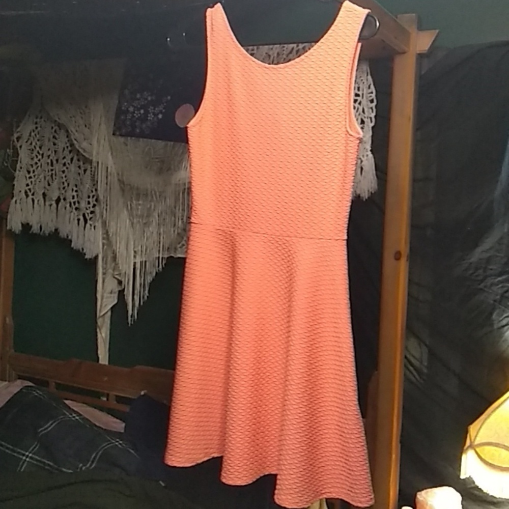 H&m divided coral swing dress